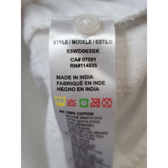 RD Style Button Down Dress Women Medium White Cotton Lightweight Casual - Picture 10 of 15